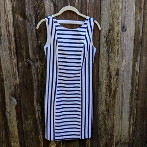 H&M Fitted Striped Dress with Gold Zipper